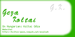 geza koltai business card
